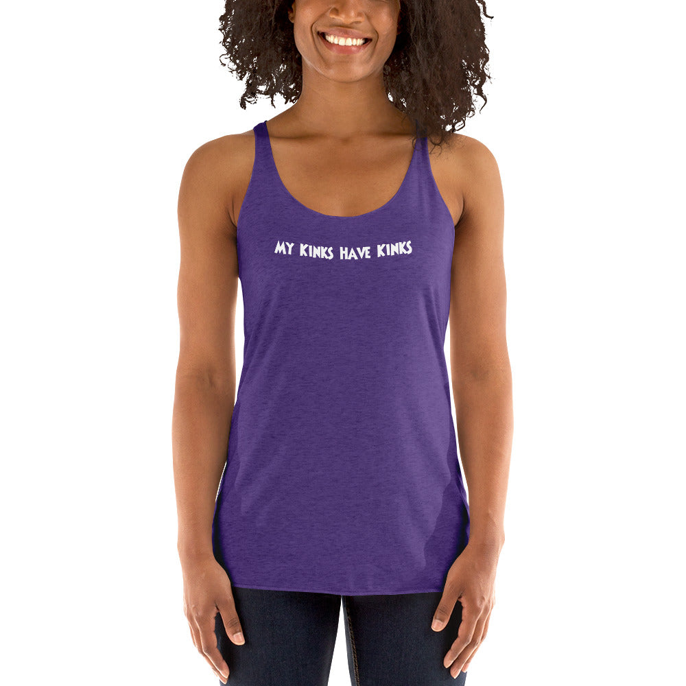 My Kinks Have Kinks Women’s Racerback Tank | Swinger, Kink & ENM Lifestyle Apparel – DK Apparel – DK Apparel lifestyle clothing