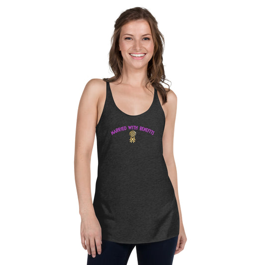 Married With Benefits Women’s Racerback Tank | Swinger & ENM Lifestyle Apparel – DK Apparel – DK Apparel lifestyle clothing