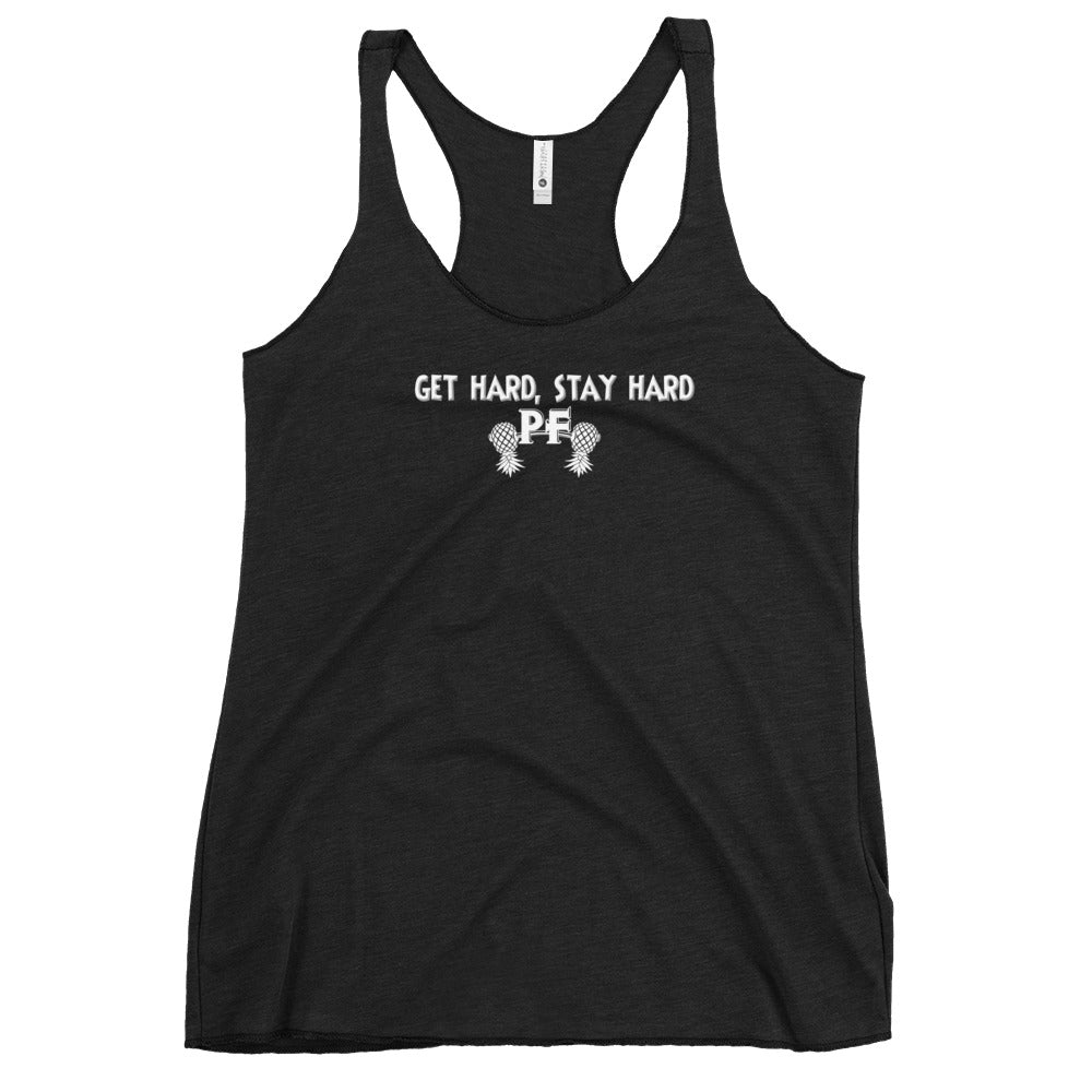 Get Hard, Stay Hard PF Women’s Racerback Tank – Pineapple Fitness Lifestyle & ENM Apparel | DK Apparel – DK Apparel lifestyle clothing
