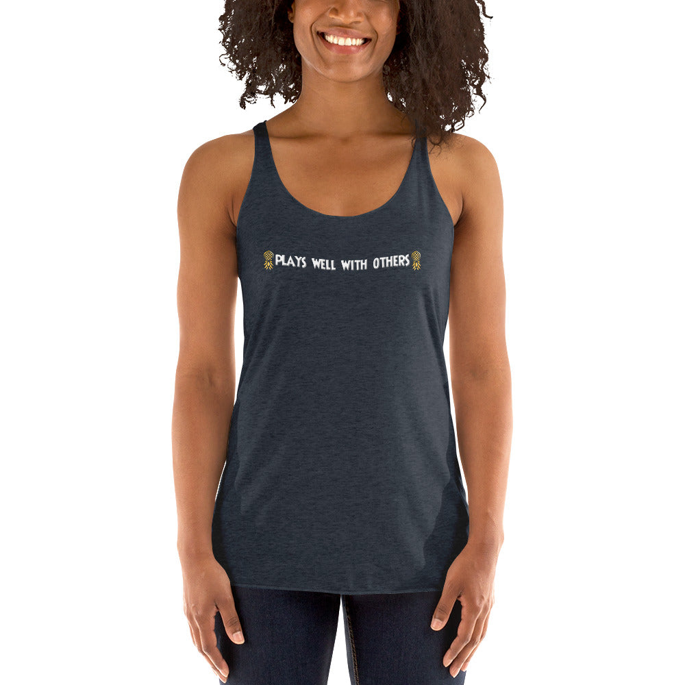 Plays Well With Others Women’s Racerback Tank | Swinger & ENM Lifestyle Apparel – DK Apparel – DK Apparel lifestyle clothing