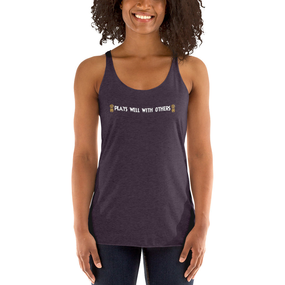 Plays Well With Others Women’s Racerback Tank | Swinger & ENM Lifestyle Apparel – DK Apparel – DK Apparel lifestyle clothing