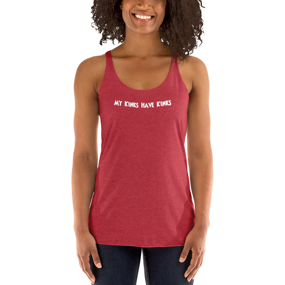 My Kinks Have Kinks Women’s Racerback Tank | Swinger, Kink & ENM Lifestyle Apparel – DK Apparel – DK Apparel lifestyle clothing