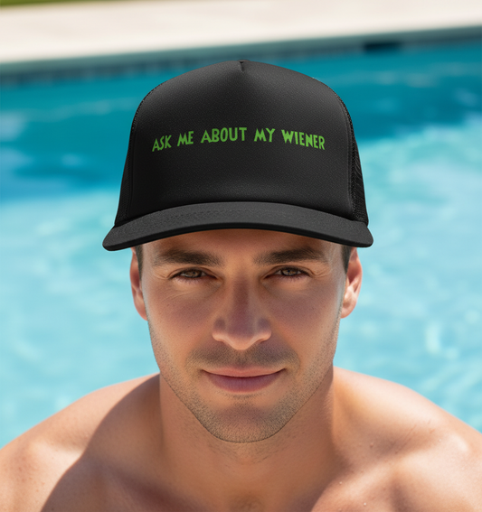 Ask Me About My Wiener Snapback Hat | Swinger Lifestyle Headwear by DK Apparel
