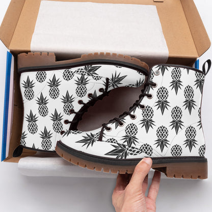 Pineapple Black/White Women's Martin Short Boots