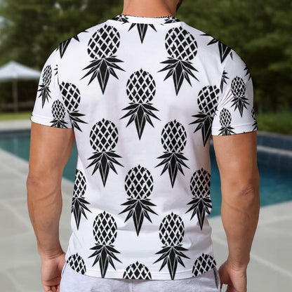 Pineapple Black/White Men's Short Sleeve T-shirt