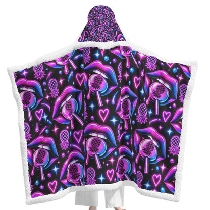 Open Mouth Rave Wearable Hooded Blanket