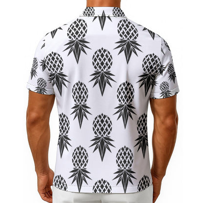 Pineapple Black/White Button Up Shirt