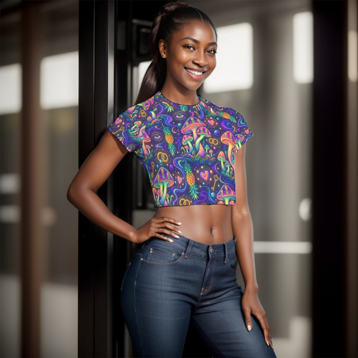 Psychedelic Rave Crop Top