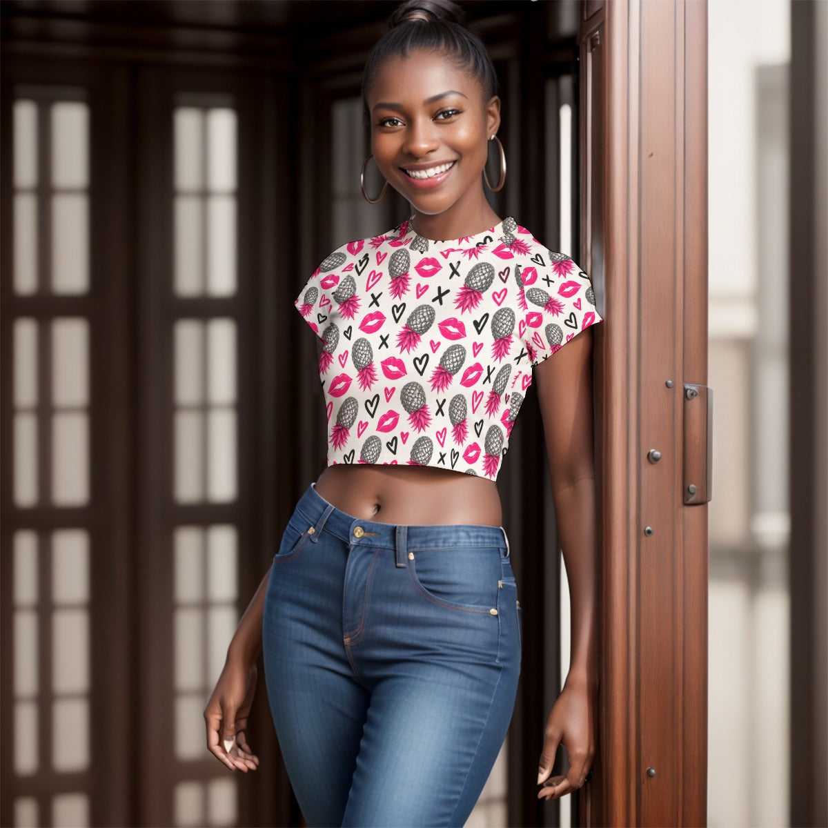 Pink Signals Women's Cropped T-shirt