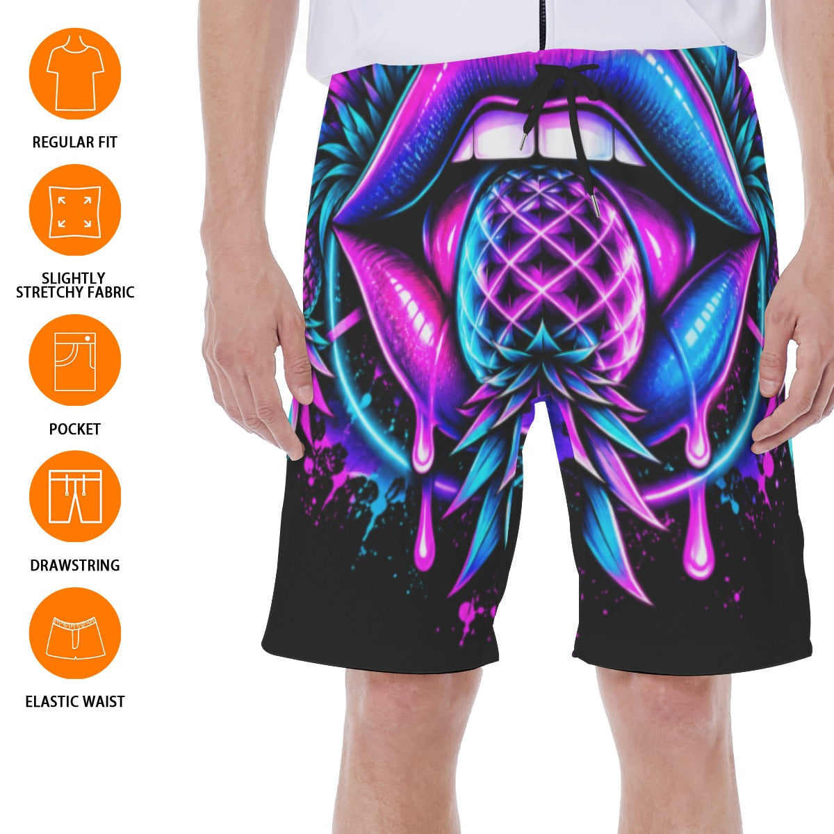 Pineapple Rave Men's Swim Shorts With Lining