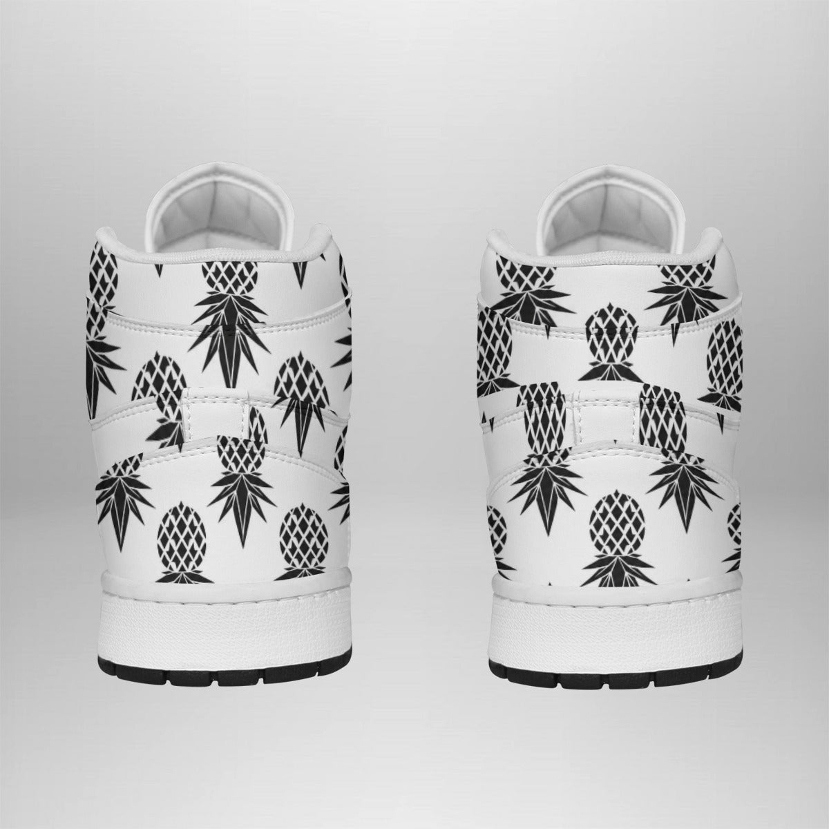 Pineapple Black/White Men's Synthetic Leather Stitching Shoes