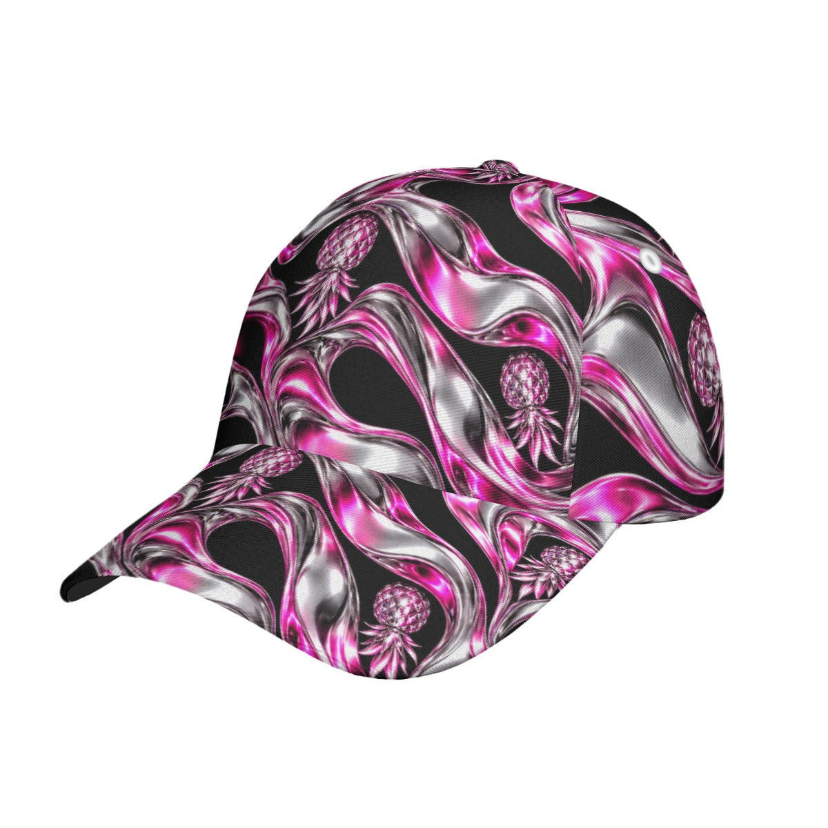 Chrome Pineapple Pink Adjustable Hat