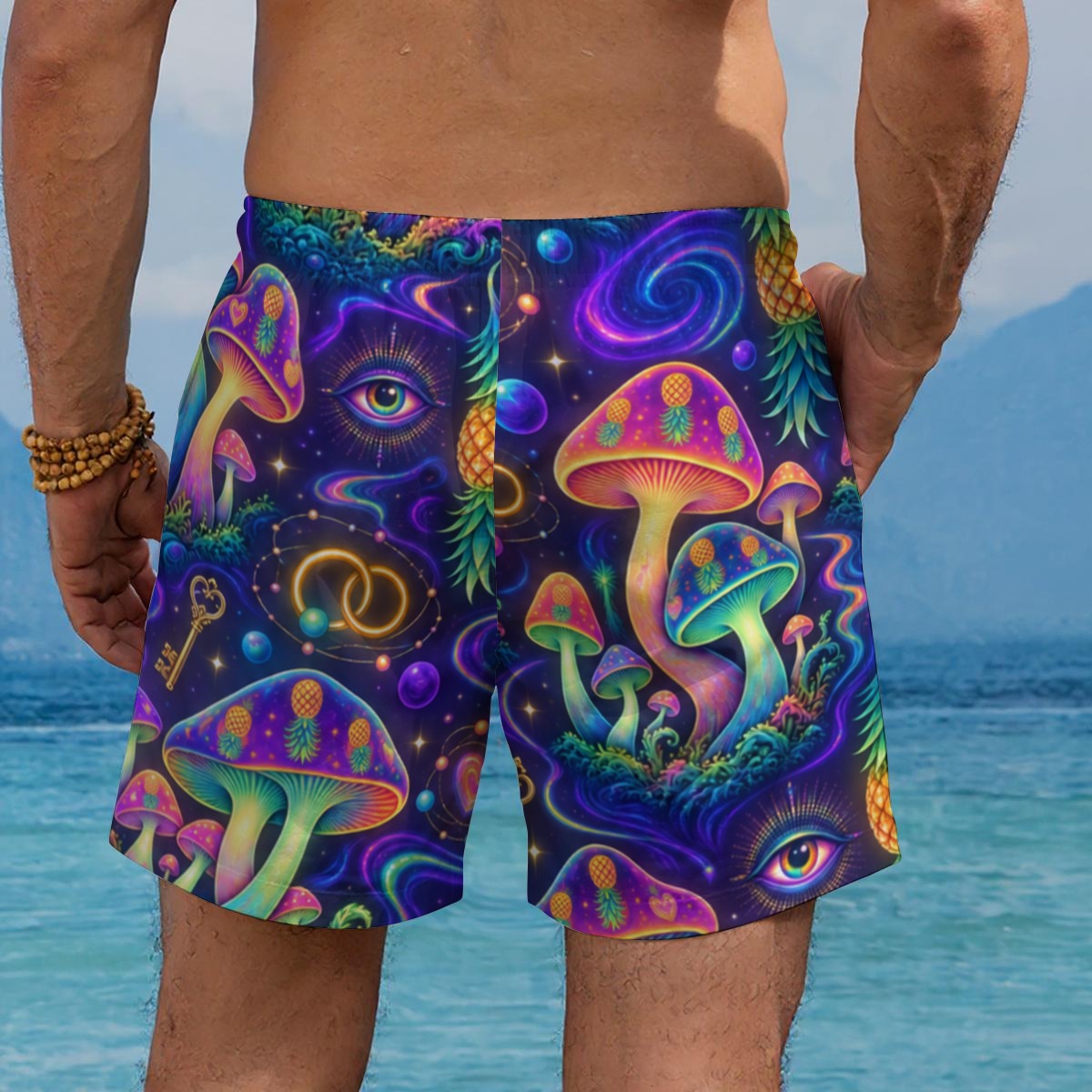 Psychedelic Rave Men's Beach Shorts