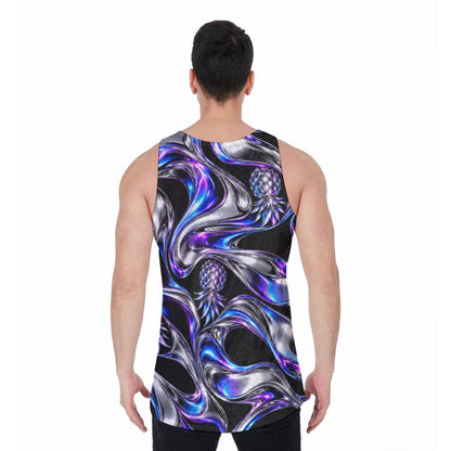 Chrome Pineapple Electric Blue  Men's Tank Top