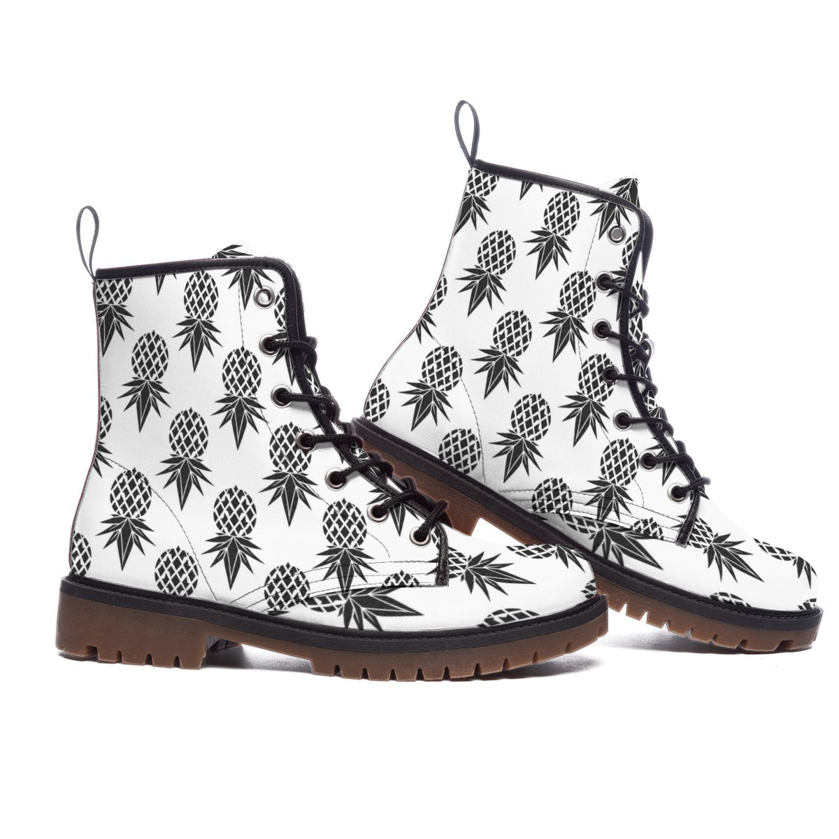 Pineapple Black/White Women's Martin Short Boots