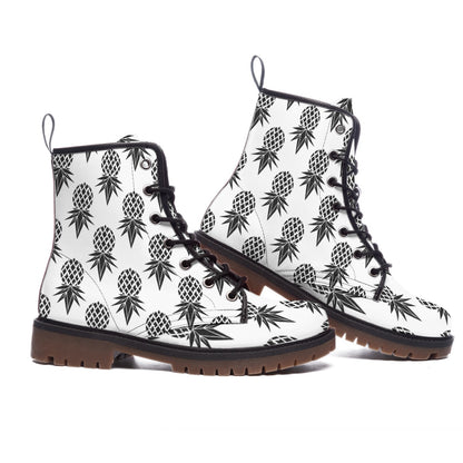 Pineapple Black/White Women's Martin Short Boots