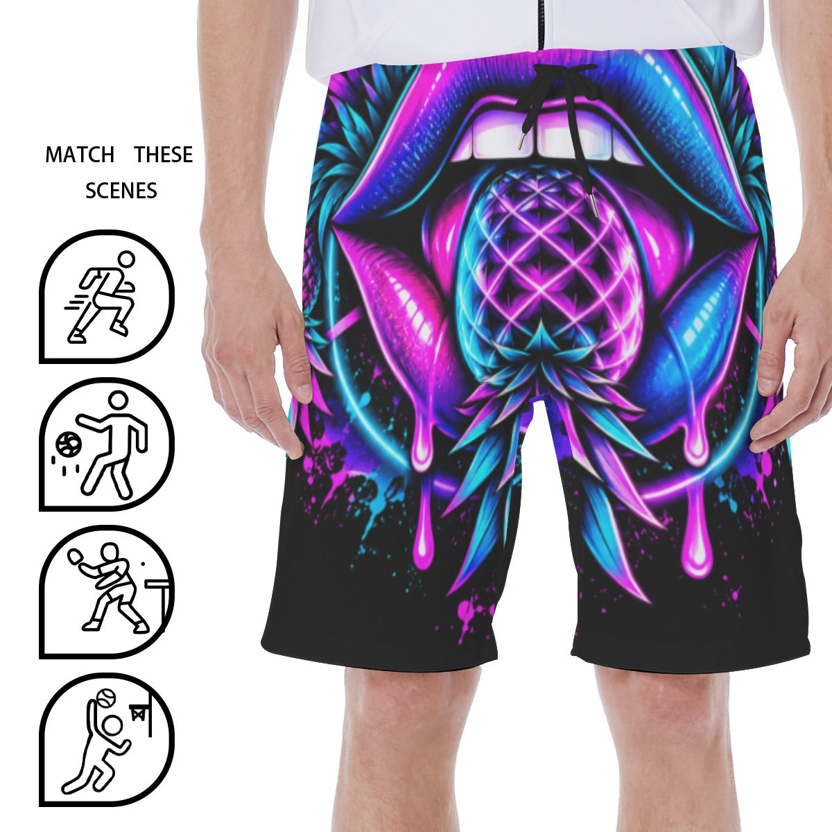 Pineapple Rave Men's Swim Shorts With Lining