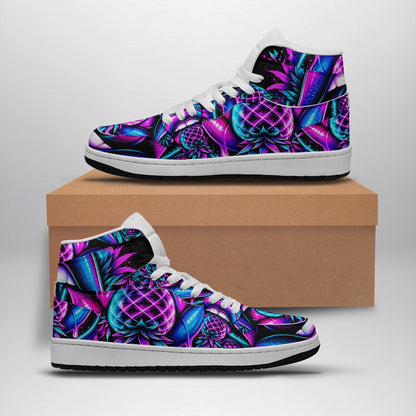Pineapple Rave Men's Synthetic Leather Stitching Shoes