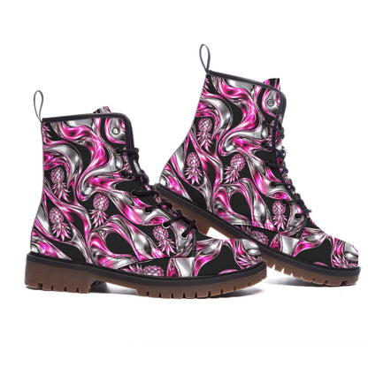Chrome Pineapple Pink Women's Martin Short Boots