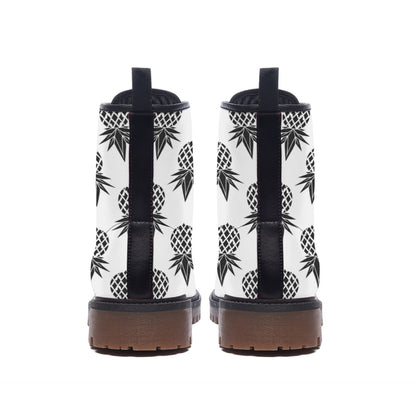 Pineapple Black/White Women's Martin Short Boots