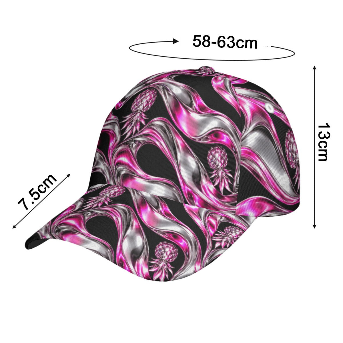 Chrome Pineapple Pink Adjustable Hat