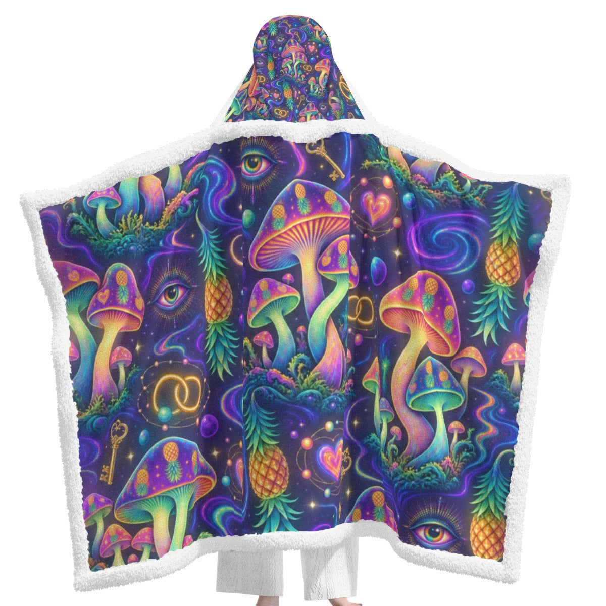 Psychedelic Rave Wearable Hooded Blanket