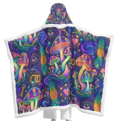 Psychedelic Rave Wearable Hooded Blanket