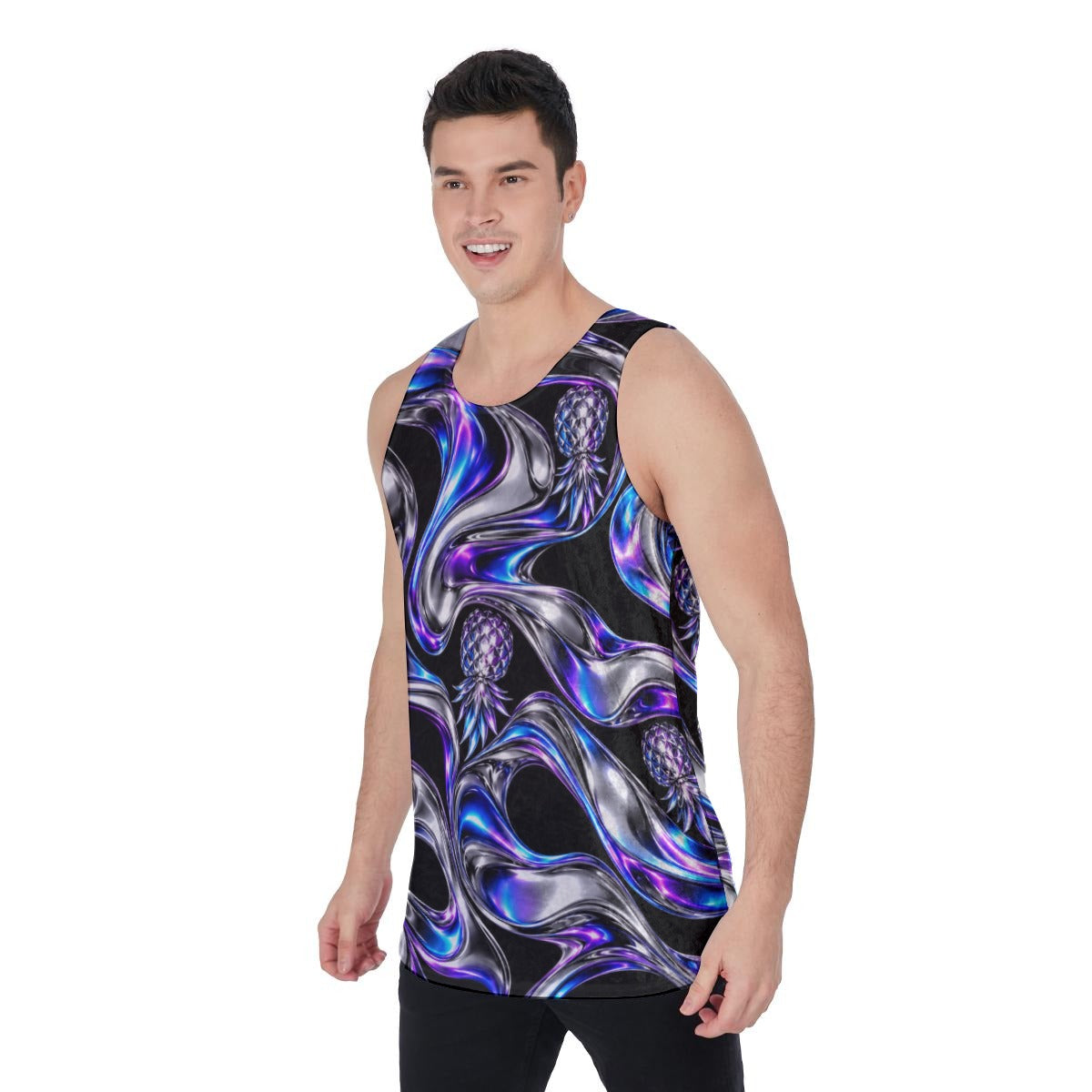 Chrome Pineapple Electric Blue  Men's Tank Top