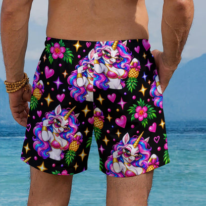 Electric Unicorn Men's Beach Shorts