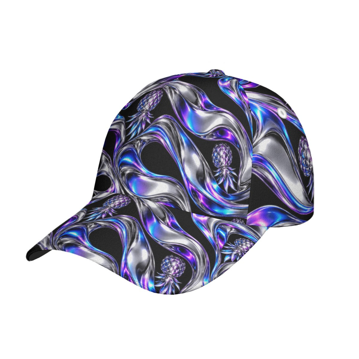 Chrome Pineapple Electric Blue Adjustable Hat