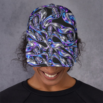 Chrome Pineapple Electric Blue Adjustable Hat