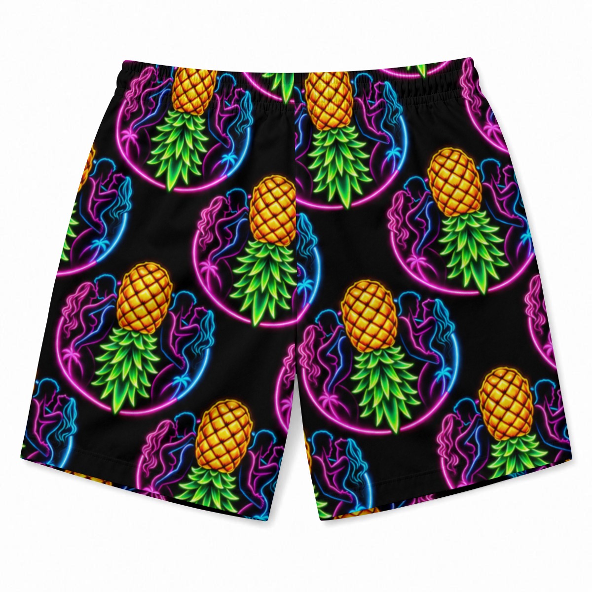 Electric Pineapple Men's Beach Shorts