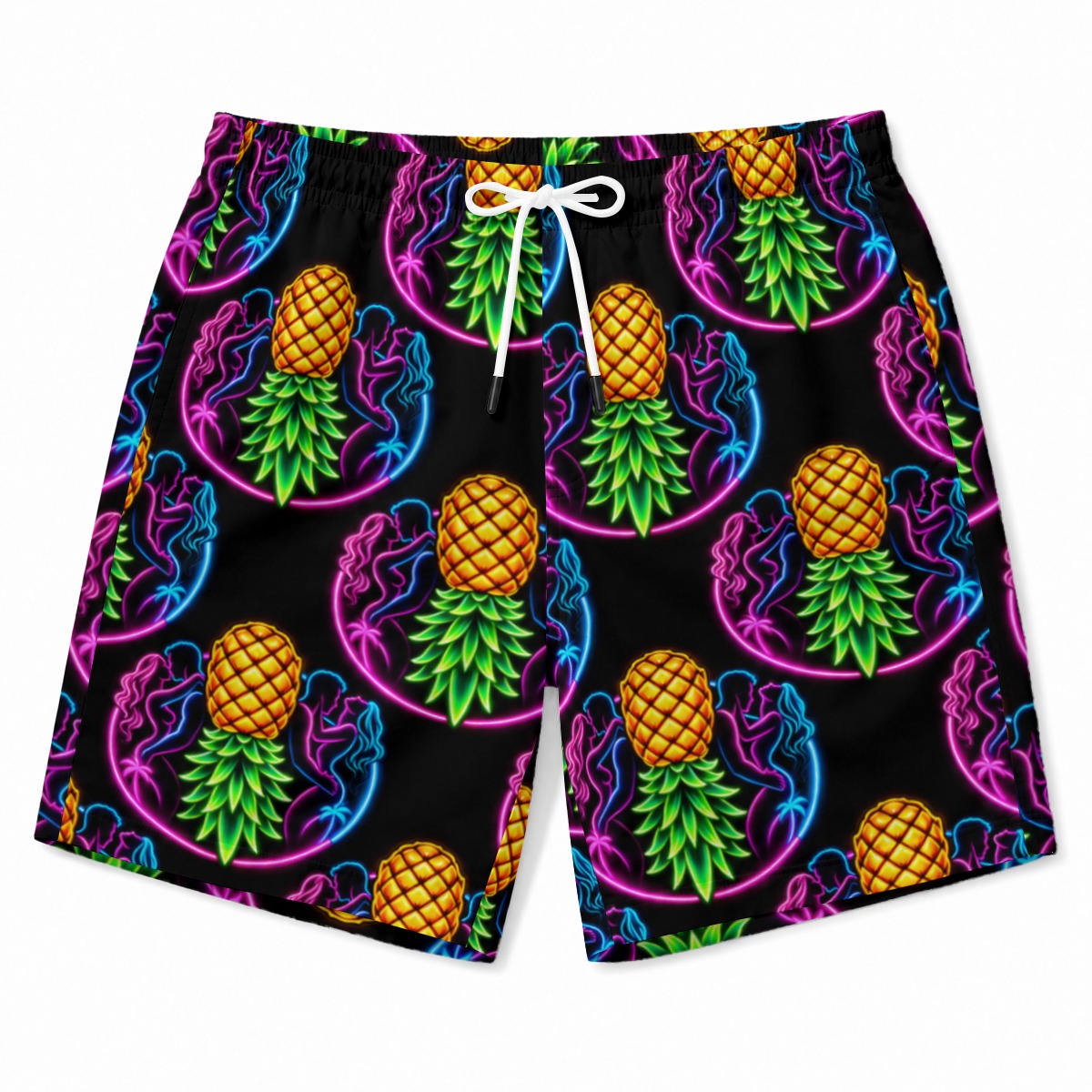 Electric Pineapple Men's Beach Shorts