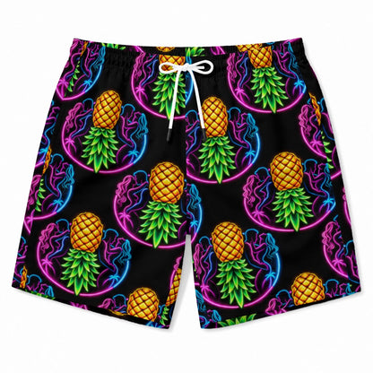 Electric Pineapple Men's Beach Shorts