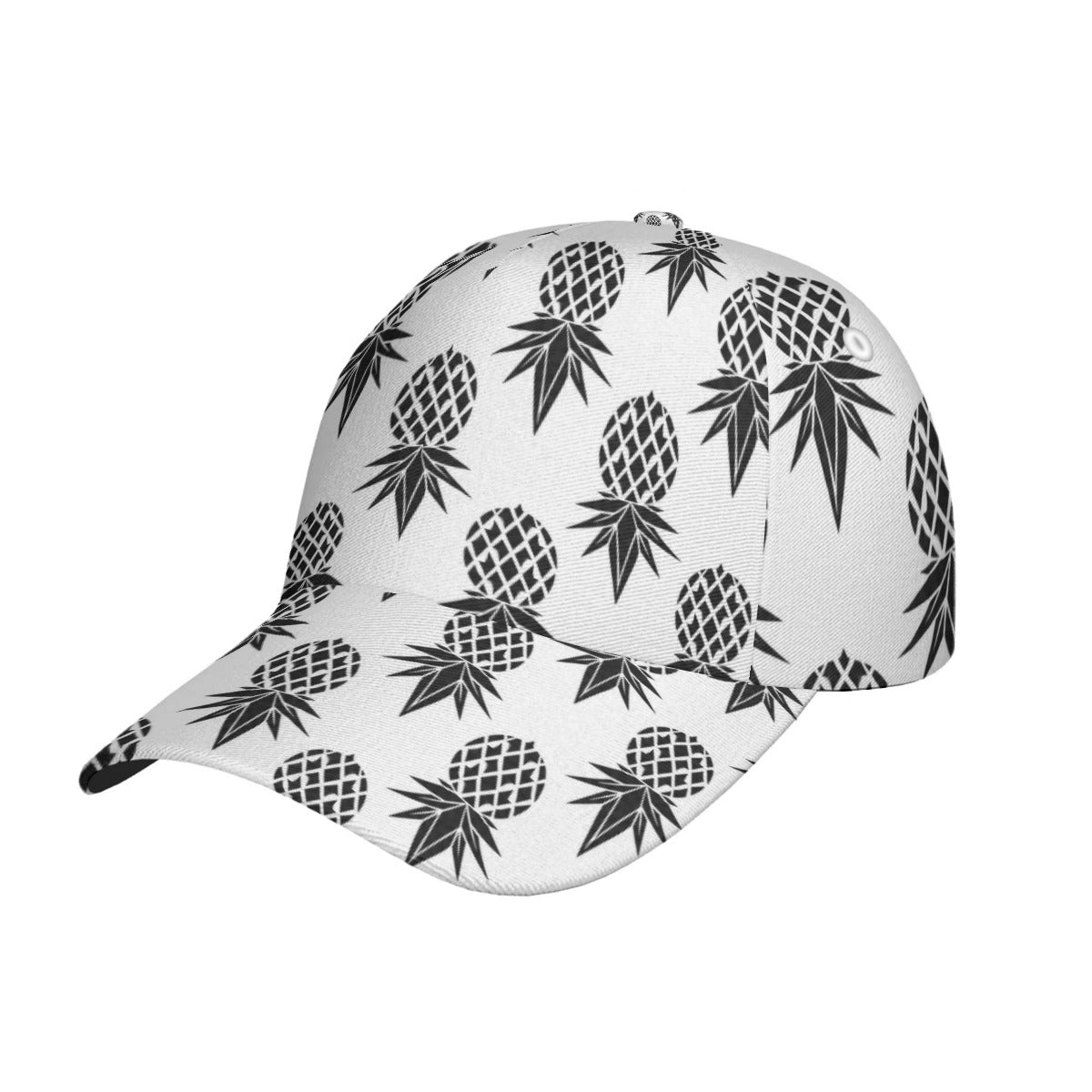 Pineapple Black/White Adjustable Hat