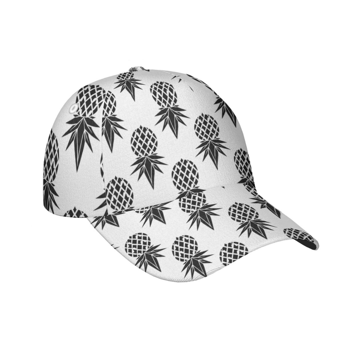 Pineapple Black/White Adjustable Hat