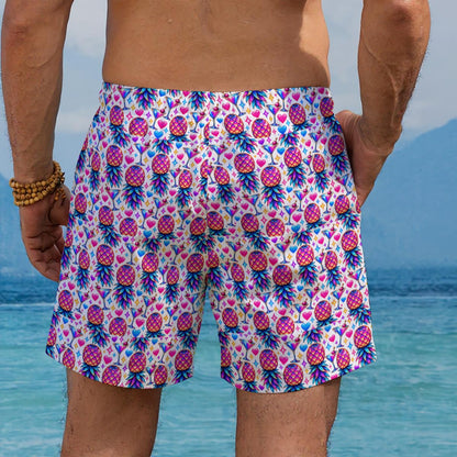 Pineapple Nights Men's Beach Shorts