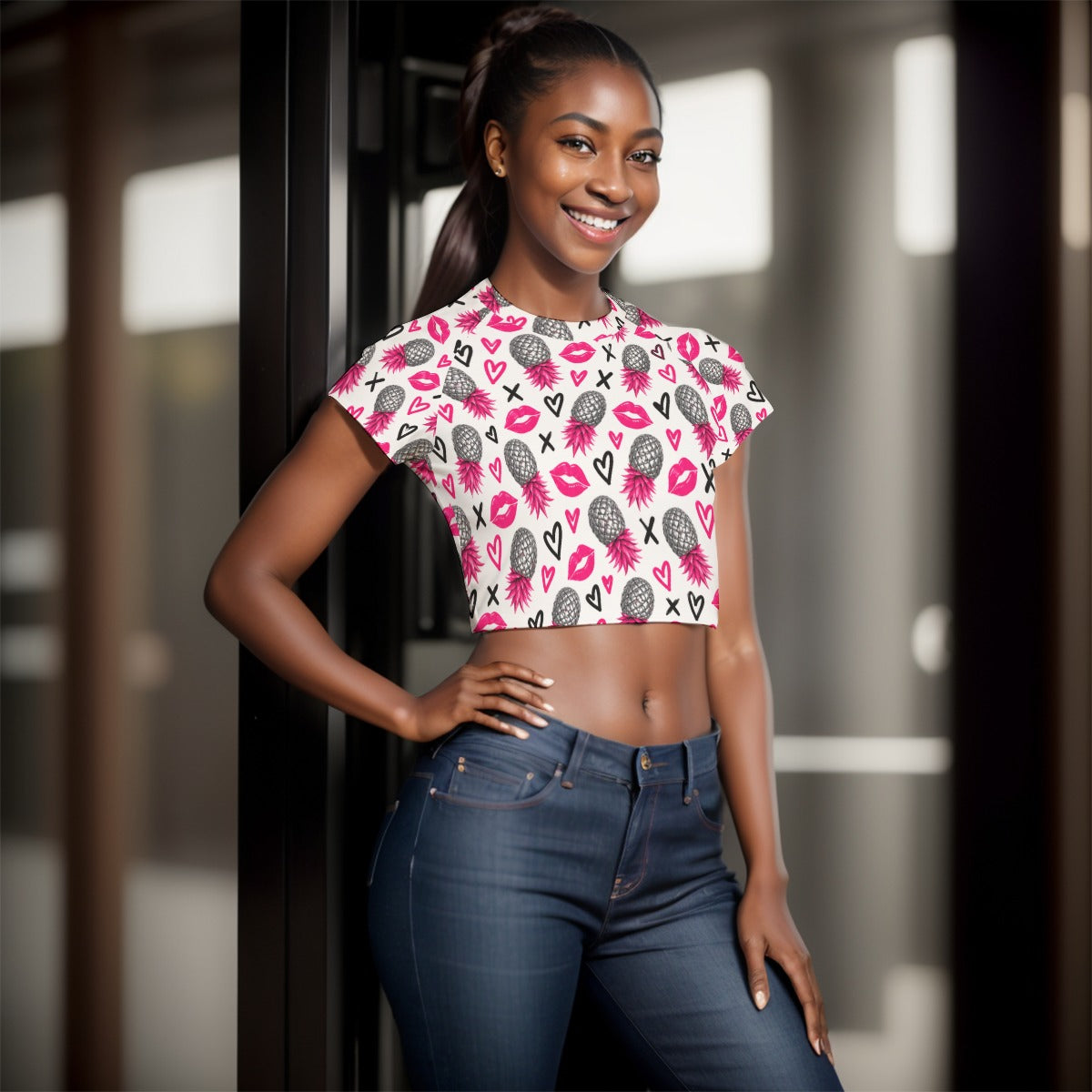 Pink Signals Women's Cropped T-shirt