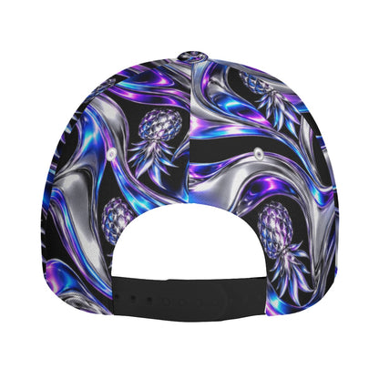 Chrome Pineapple Electric Blue Adjustable Hat