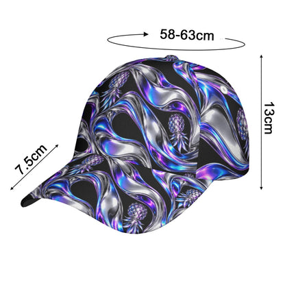 Chrome Pineapple Electric Blue Adjustable Hat