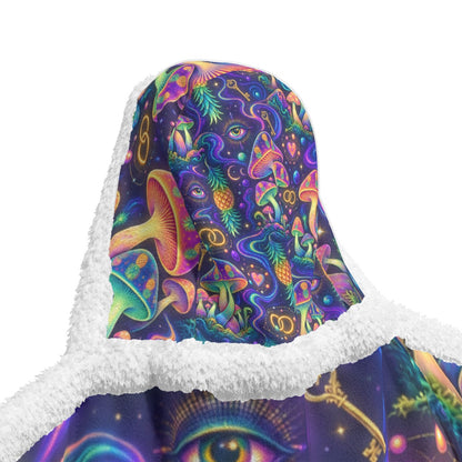 Psychedelic Rave Wearable Hooded Blanket