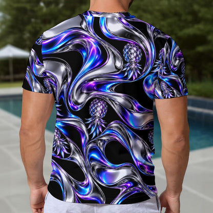 Chrome Pineapple Electric Blue Men's Short Sleeve T-shirt