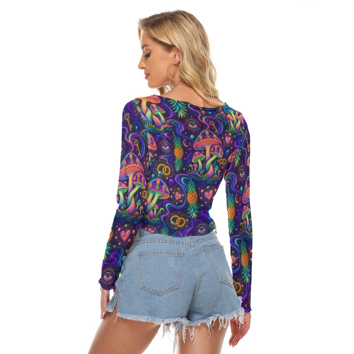All-Over Print Women's Mesh Long Sleeves T-shirt