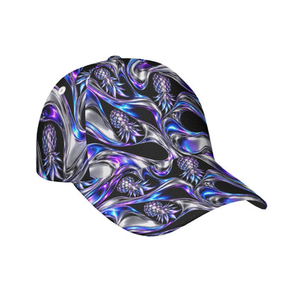 Chrome Pineapple Electric Blue Adjustable Hat