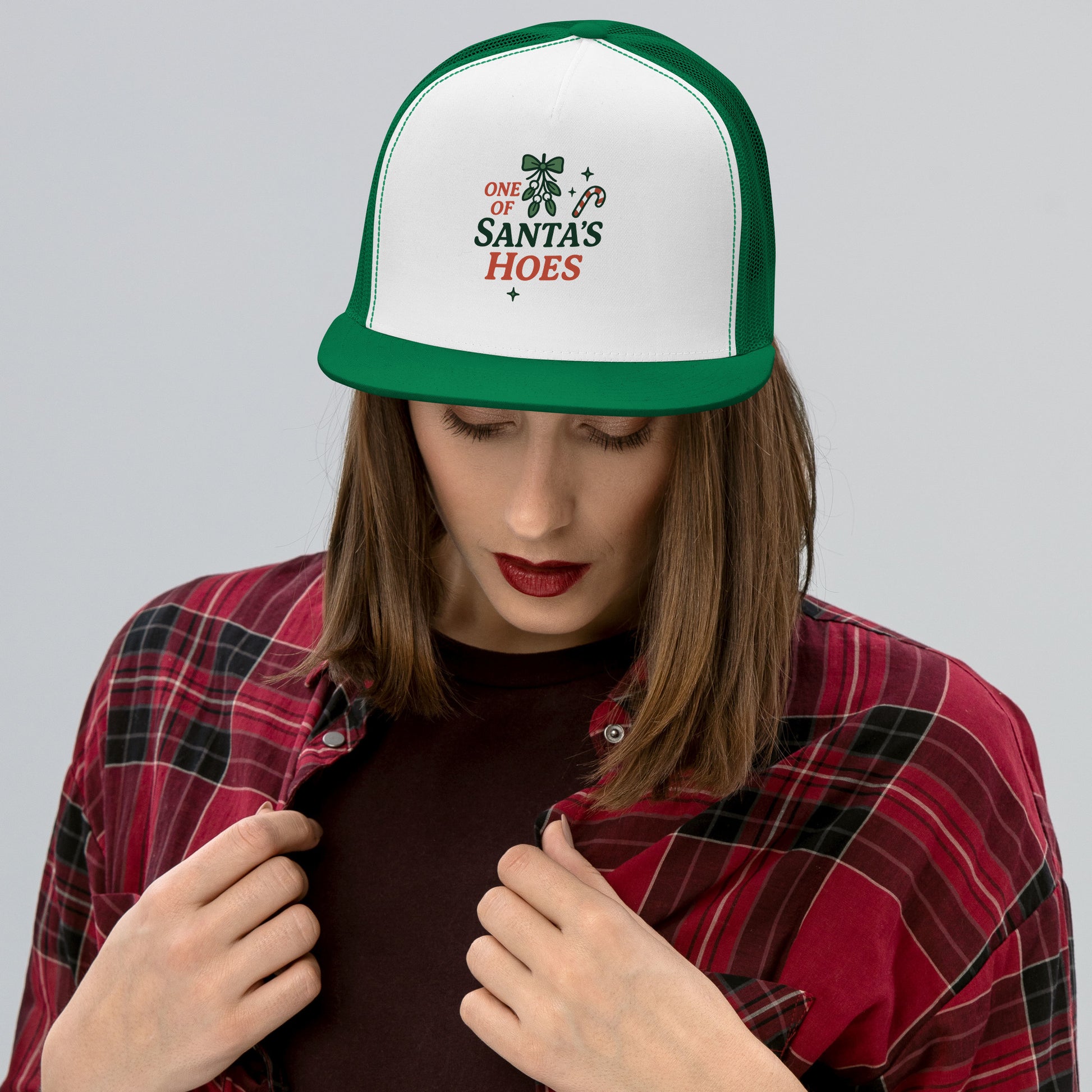 One of Santa’s Hoes Snap Back Hat – Funny Christmas Swinger Holiday Cap | DK Apparel-DK Apparel