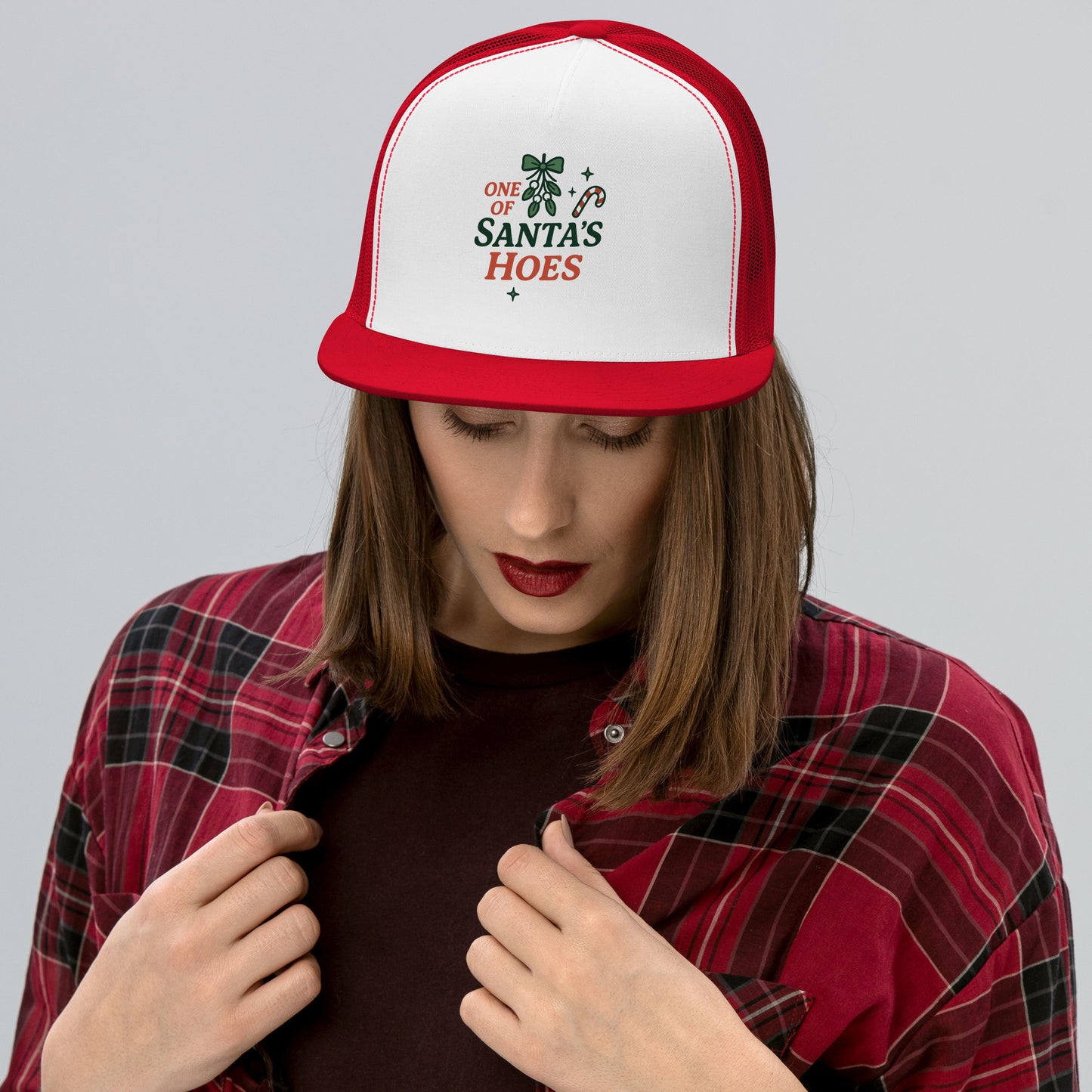 One of Santa’s Hoes Snap Back Hat – Funny Christmas Swinger Holiday Cap | DK Apparel-DK Apparel