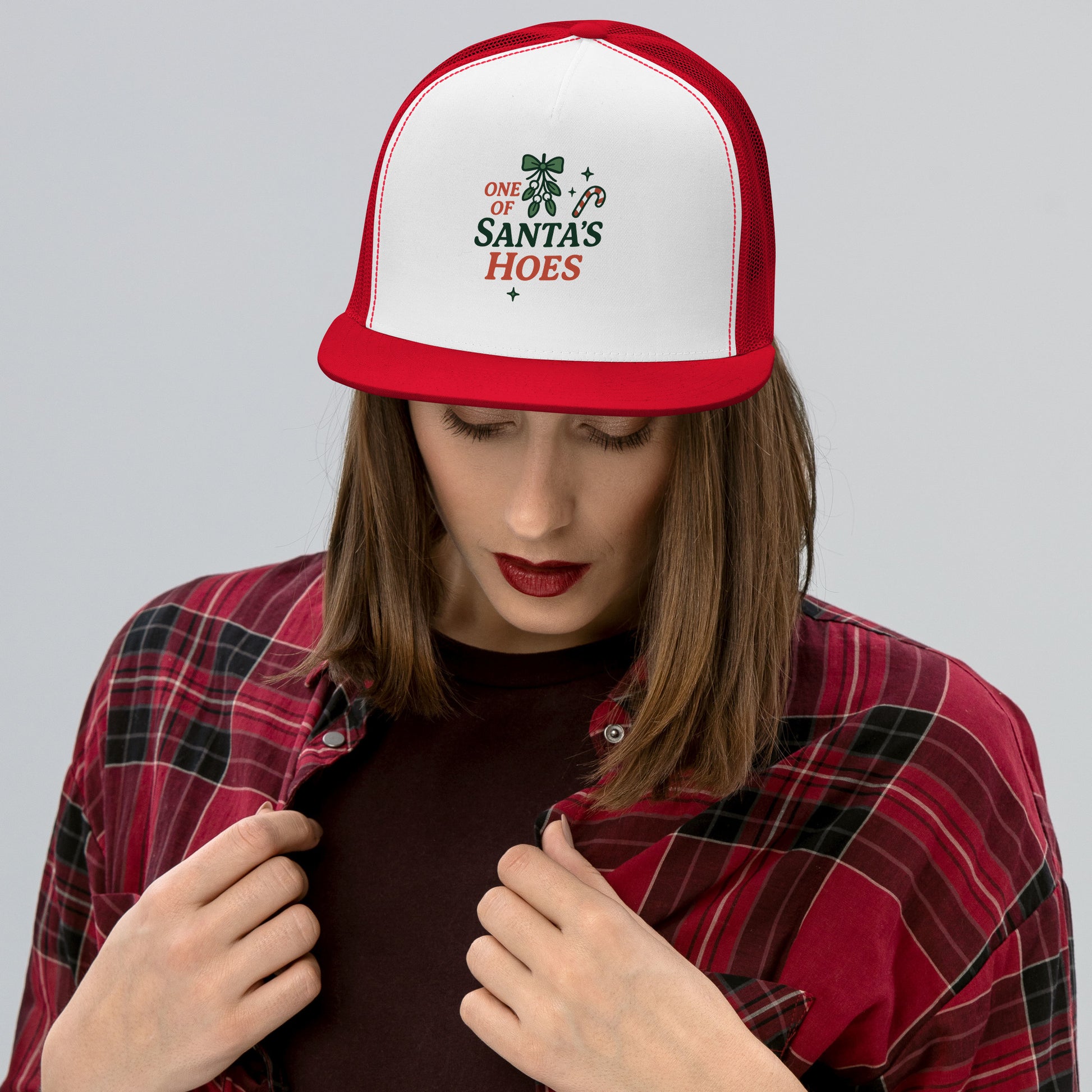 One of Santa’s Hoes Snap Back Hat – Funny Christmas Swinger Holiday Cap | DK Apparel-DK Apparel