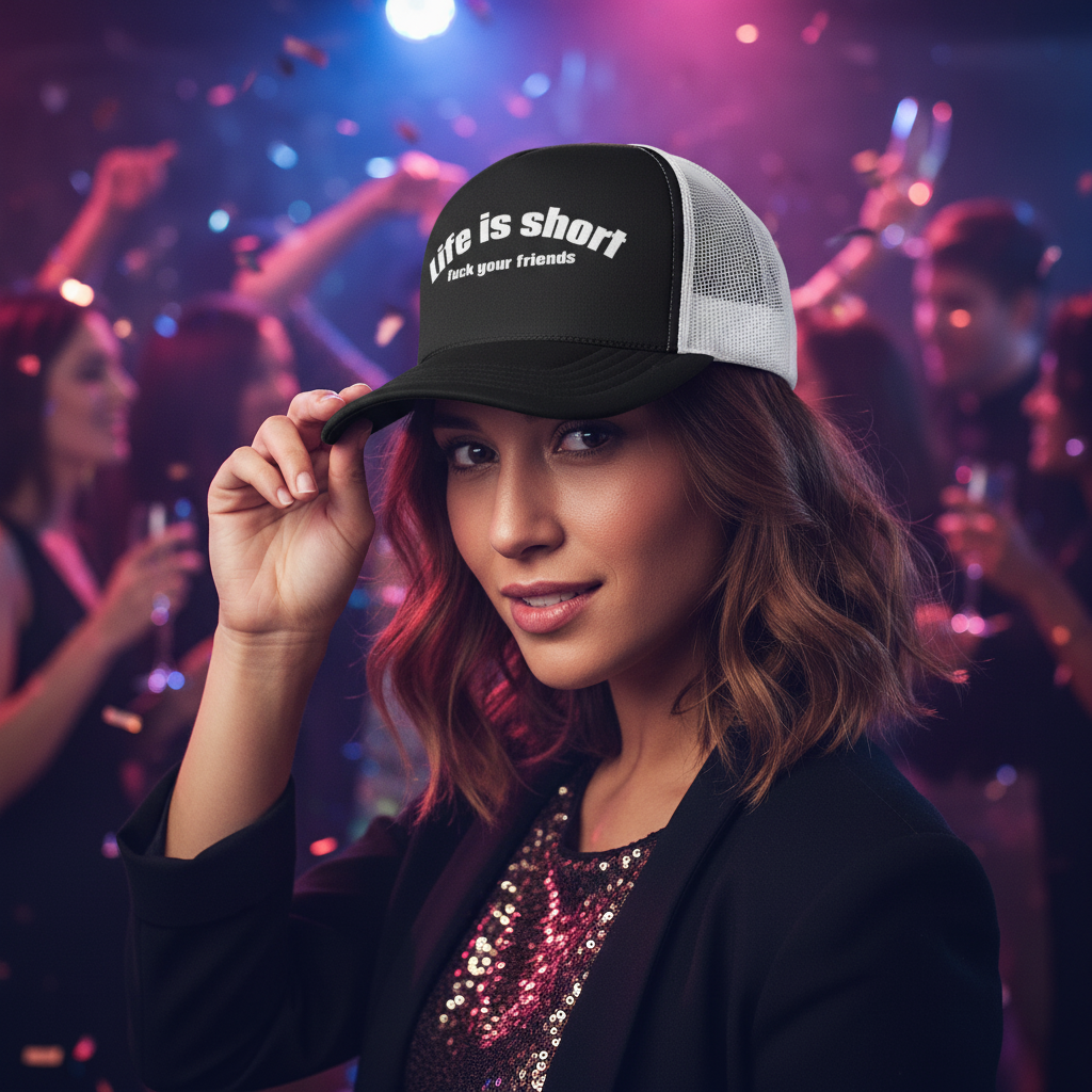 Life Is Short, Fuck Your Friends Snapback Hat | Swinger & ENM Lifestyle Headwear – DK Apparel