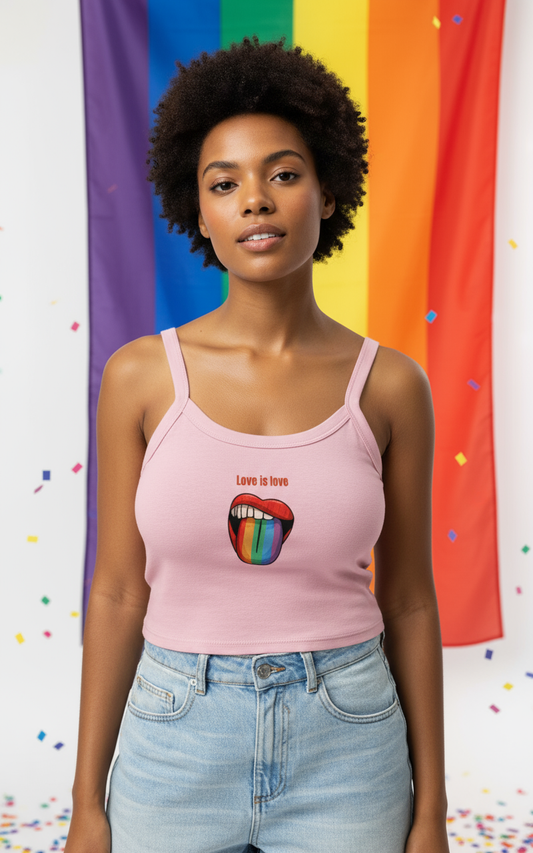Love Is Love Open Mouth Women’s Micro-Rib Tank Top-DK Apparel
