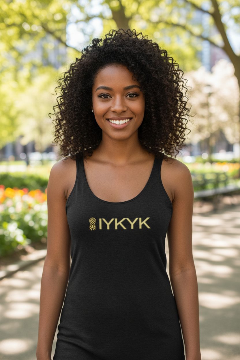 IYKYK Women's Racerback Tank | Swinger & ENM Lifestyle Apparel – DK Apparel